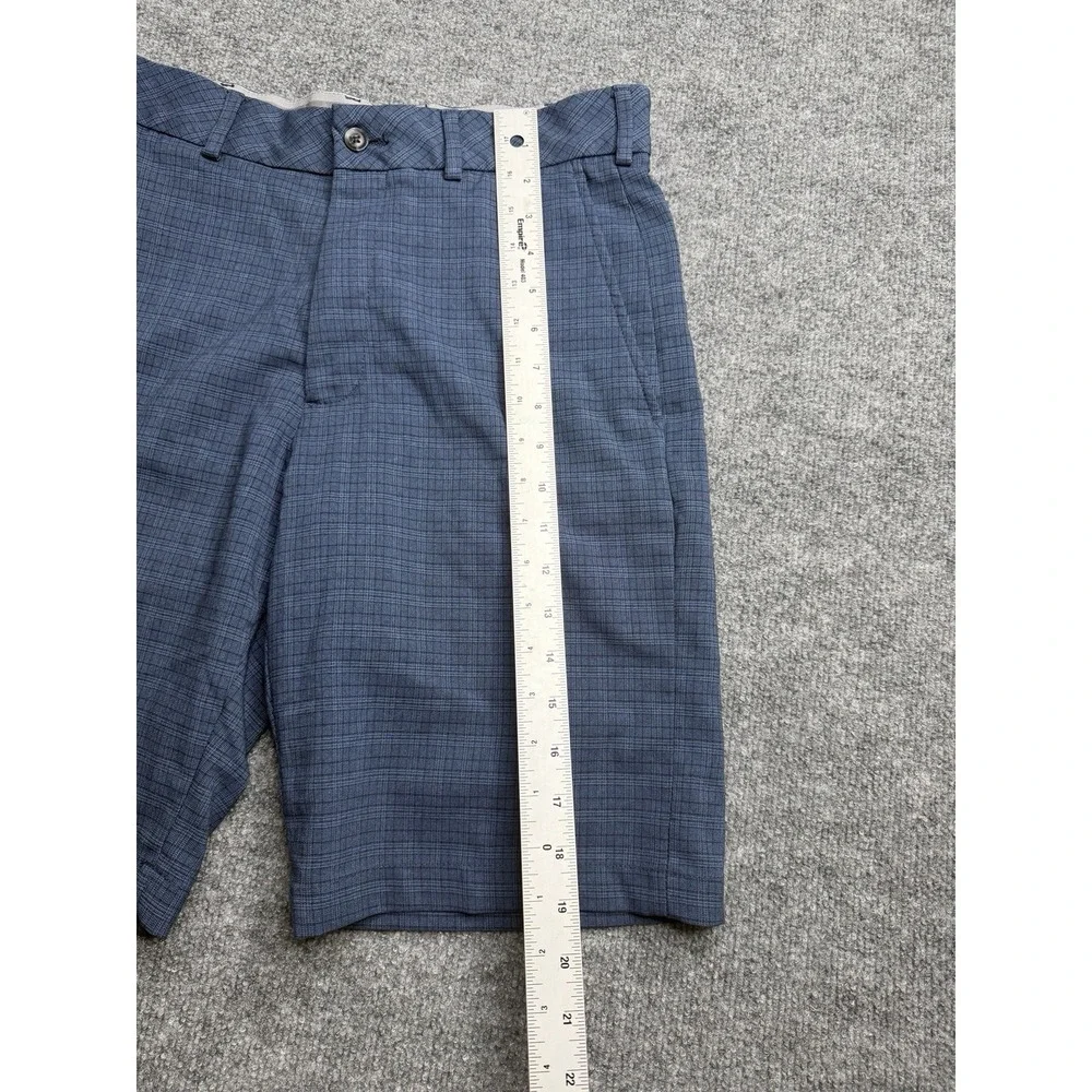 Walter Hagen Men's 30 Performance 11 Easy Waist Golf Shorts Blue Plaid Pockets